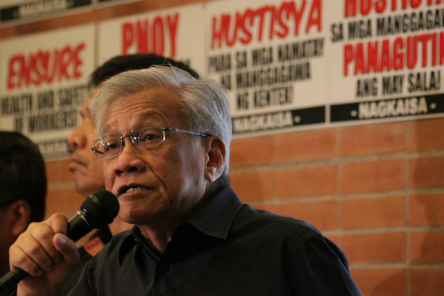 APPEAL. Walden Bello urges Congress to pass the Security of Tenure Bill. Photo by Rodel Bañares/Sentro 