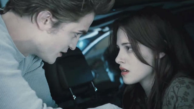 'TWILIGHT' REIMAGINED. This is a still from a trailer for the first 'Twilight' movie. Author Stephenie Meyer reimagines the story with a twist, this time featuring a male human and female vampire. Screengrab from YouTube 
