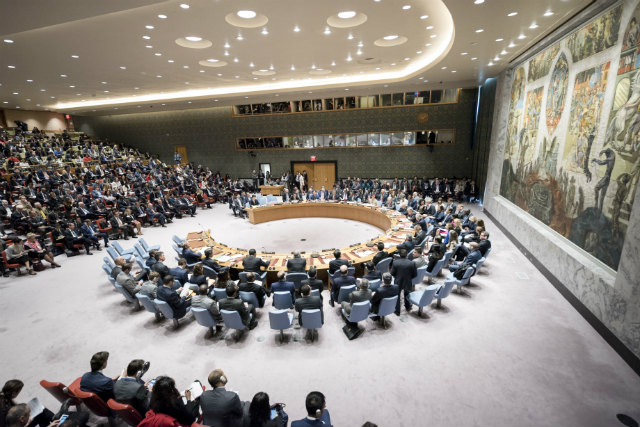 FIRST STATEMENT. In this file photo on April 28, 2017, the UN Security Council holds a ministerial-level meeting. File photo courtesy of UN  