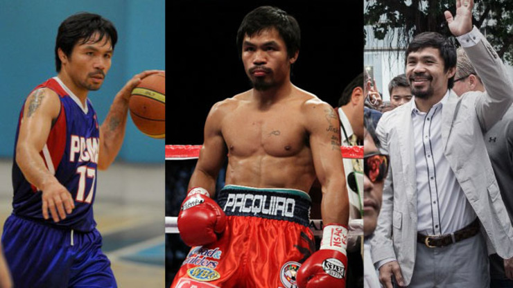 METAMORPHOSIS. Manny Pacquiao's many hats. File photo by Al Bello/Getty Images/AFP