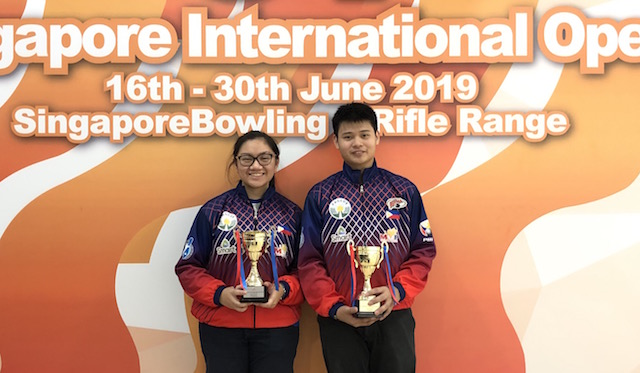 WINNERS. Merwin Tan (right) and Bea Hernandez bring home podium finishes from the 51st Singapore International Open 2019. Photo from press release  