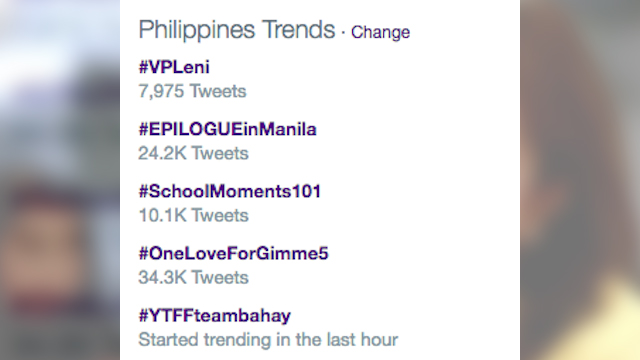 #VPLeni. Leni Robredo trends number one in the Philippines after officially winning the vice presidential race. 