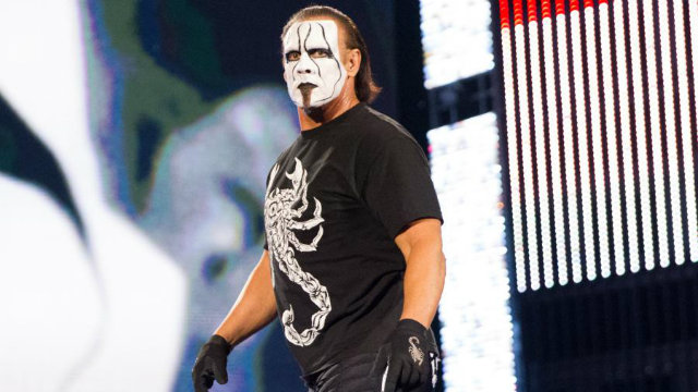 THANK YOU STING. Wrestling legend Sting announces his retirement during his WWE Hall of Fame induction speech. Photo from WWE.com 