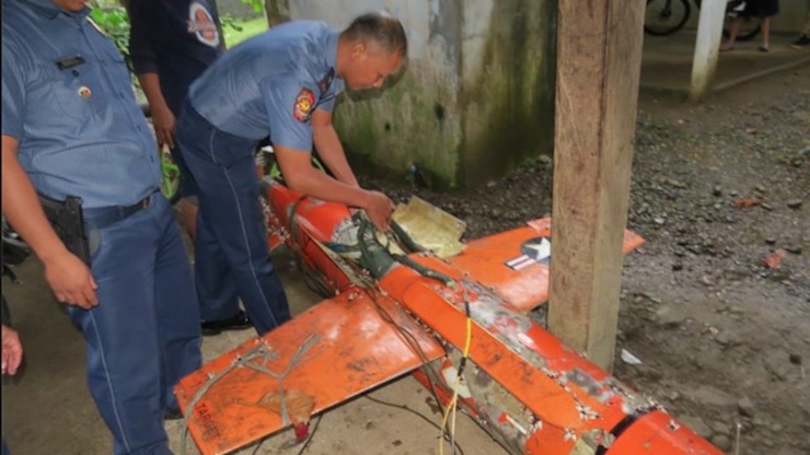 ANOTHER DRONE: A target drone washes up off Cagayan province. Photo from the local PNP Facebook page