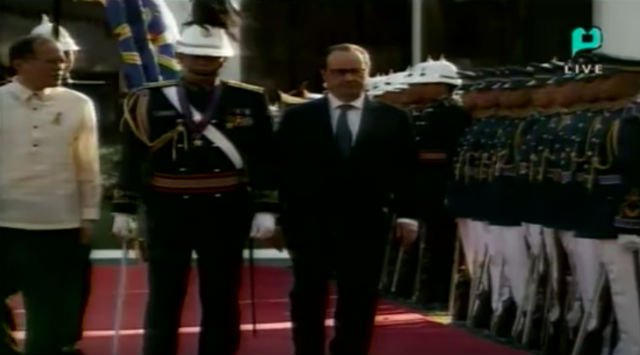 Former president of France Francois Hollande during his state visit in February 2015. Screenshot from RTVM 