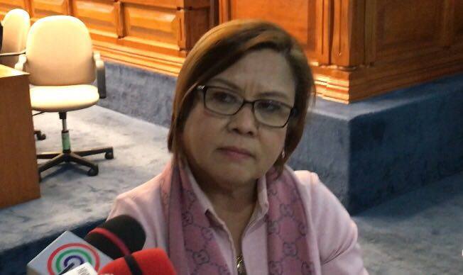 'VERY FOUL.' Senator Leila De Lima was emotional after President Rodrigo Duterte accused her of being 'immoral' and linked her to drugs. Photo by Camille Elemia/Rappler