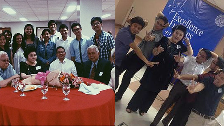 APPROPRIATE? Former first lady Imelda Marcos graces a celebration of the Ateneo Scholarship Foundation. Left photo from Instragram user @kassydoodle