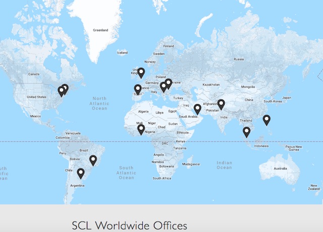 PH OFFICE. SCL Group, the parent company of Cambridge Analytica, says it has an office in the Philippines. Screenshot from SCL website 