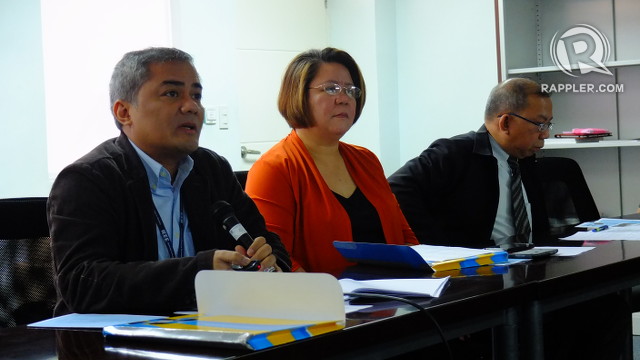 WAITING FOR DIWATA. Philippine microsatellite program leader Joel Marciano (left) and DOST Undersecretary Rowena Cristina Guevara (middle) explain to media the possible uses of the microsatellites