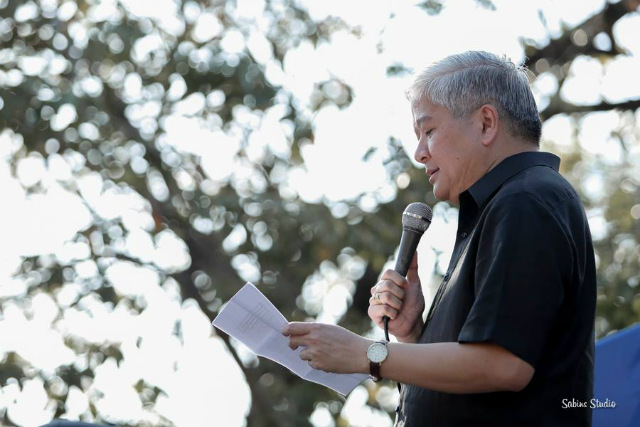 PRAYER RALLY. Lingayen-Dagupan Archbishop Socrates Villegas, who earlier joined a prayer rally against a hero's burial for  Ferdinand Marcos, is set to lead another prayer rally, this time against the death penalty. File photo courtesy of Sabins Studio  