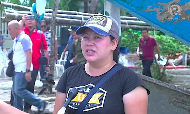 'WE'RE TELLING THE TRUTH.' Fe dela Torre, one of the owners of F/B Gem-ver. is frustrated with the government's refusal to believe their side of the story. 