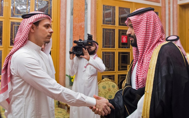 GUILTY? The CIA says Saudi Crown Prince Mohammed bin Salman is responsible for the murder of journalist Jamal Khashoggi. File photo shows Salman meeting members of Khashoggi's family. Photo from the Saudi Press Agency (SPA)  