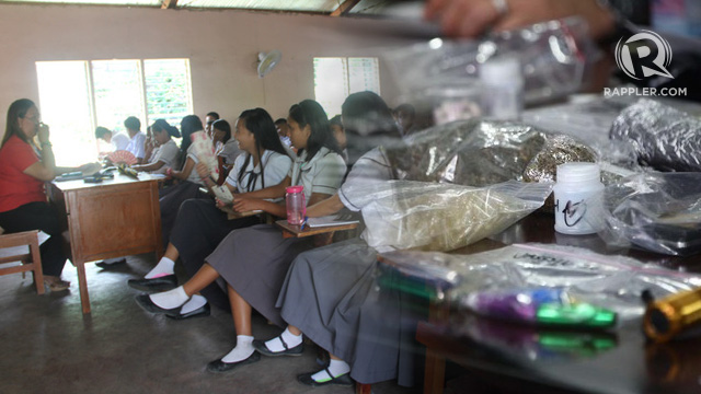 WAR ON DRUGS. The education department is looking at a different approach when it comes to teaching the 'dangers of drugs'. File photos by Ben Nabong and Rhaydz Barcia/Rappler 