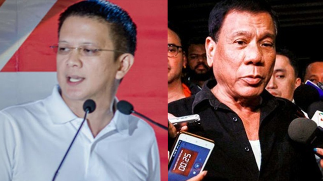 'RESPECT OTHERS' VIEWS.' Vice presidential aspirant Senator Francis Escudero (left) calls on Davao City Mayor Rodrigo Duterte 'not to belittle' those who do not share his opinion.