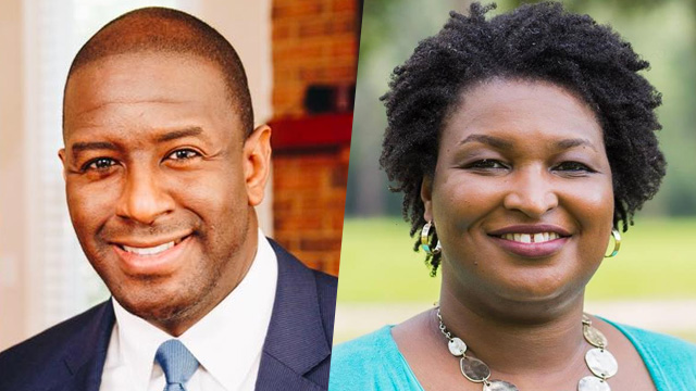 RECOUNT. Democratic candidates Andrew Gillum in Florida and Stacey Abrams in Georgia are aiming to become the states' first African-American governors. File photos from Gillum and Abrams' official Facebook pages 