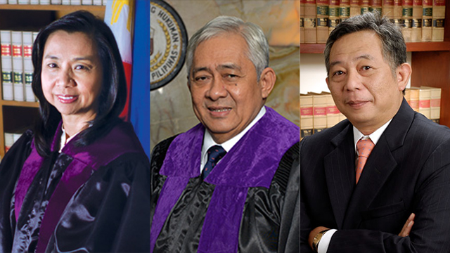 SUPREME COURT associate justices Estela Perlas Bernabe, Francis Jardeleza, and Benjamin Caguioa 