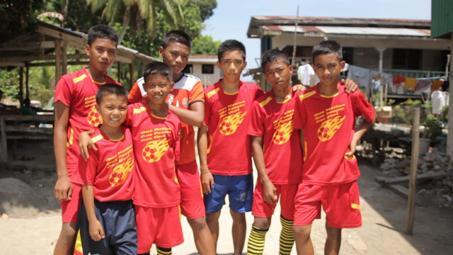 The football team of the island-village of Buan, Tawi-Tawi. Photo by Franz Lopez/ Rappler 