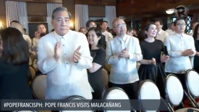 IN ATTENDANCE. Kris Aquino is among those who met Pope Francis during his visit to Malacañang Palace. Screengrab from Rappler