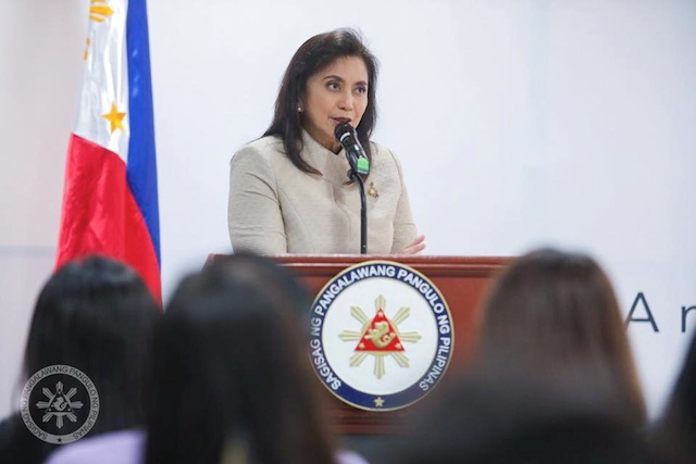 KEYNOTE SPEAKER. Vice President Leni Robredo keynotes the ADP Women Empowerment and Gender Equality Talk on March 13, 2018. Photo from the Office of the Vice President 