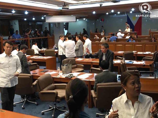 TREATIES. Majority of senators filed a resolution declaring that the Senate has a say in the termination of international treaties and agreement. File photo by Camille Elemia/Rappler  
