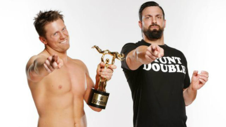 The Miz (L) and Damien Mizdow took home a Slammy for the LOL Moment of the Year, but don't expect that to go on their resume' any time soon. Photo from WWE.com