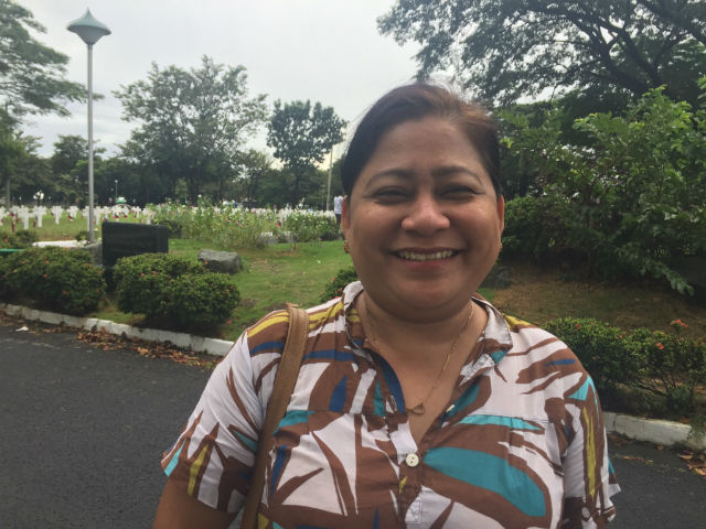 OK WITH HERO'S BURIAL. Jasmine Pontillas supports Marcos' burial at the Heroes' Cemetery because he was a former president and soldier. Photo by Mara Cepeda/Rappler  