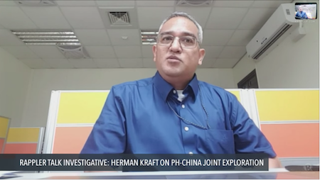 SOVEREIGNTY. University of the Philippines associate professor Herman Kraft says joint exploration of the West Philippine Sea cannot only be about economic benefits. Screenshot from Rappler Talk  