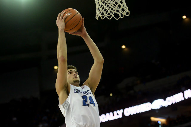 FIRST BASKET. Kobe Paras registered his first points in a Creighton uniform in a blowout win over Washington State. File photo from Creighton Basketball Twitter/@BluejayMBB  
