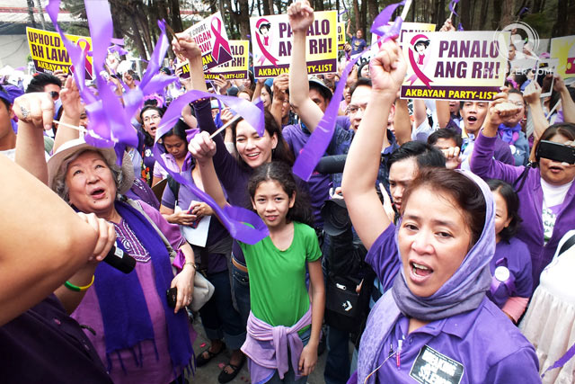 RH WINS. Health advocates celebrate their victory . Photo by Rappler