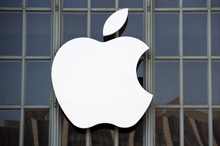 APPLE. The Apple logo is seen on the outside of Bill Graham Civic Auditorium before the start of an event in San Francisco, California on September 7, 2016. File photo by Josh Edelson/AFP 