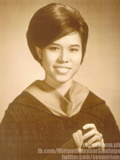 UP LAW. Sen. Miriam Santiago's graduation photo. Photo from the Senator's Official Facebook page. 