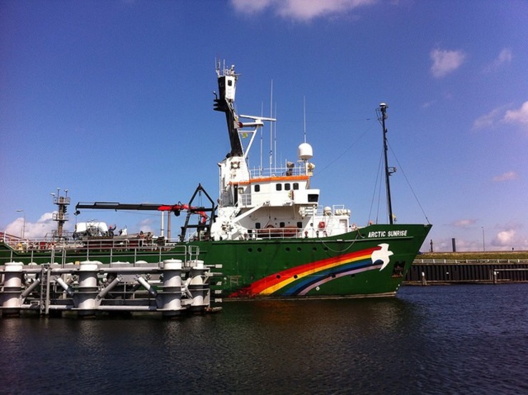 The ship Arctic Sunrise arrives in Amsterdam, Netherlands, 9 August 2014. Image courtesy Greenpeace