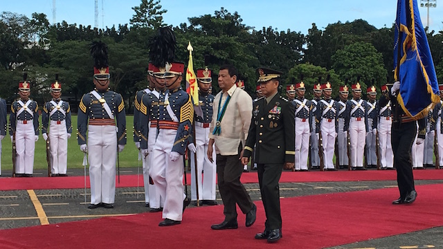 AFP ANNIVERSARY. President Rodrigo Duterte leads the celebration of the Philippine military's 81st anniversary. Rappler photo  