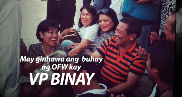 NEW AD. Vice President Jejomar Binay releases a new series of national ads focusing on OFWs, health, and education. Screenshot from Binay's OFW ad 