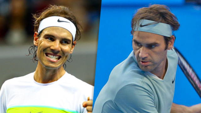 FIERCE RIVALRY. Rafael Nadal (left) and Roger Federer exchange seats at the top. Nadal photo by Josh Albelda/Rappler and Federer photo by Tony Ashby/AFP 
