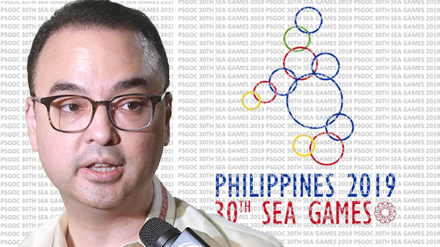SEA GAMES. Foreign Secretary Alan Peter Cayetano, organizing committee chair of the 30th Southeast Asian (SEA) Games, says the logo for the event is a 'work in progress.' Cayetano photo by Darren Langit/Rappler 