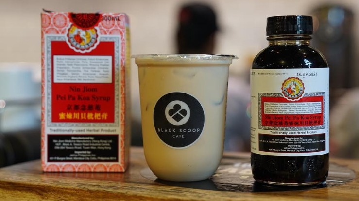 PEI PA KOA. Black Scoop combines their signature tea brews with the OG Asian cough syrup: Pei Pa Koa. Photo from Black Scoop's Instagram account 