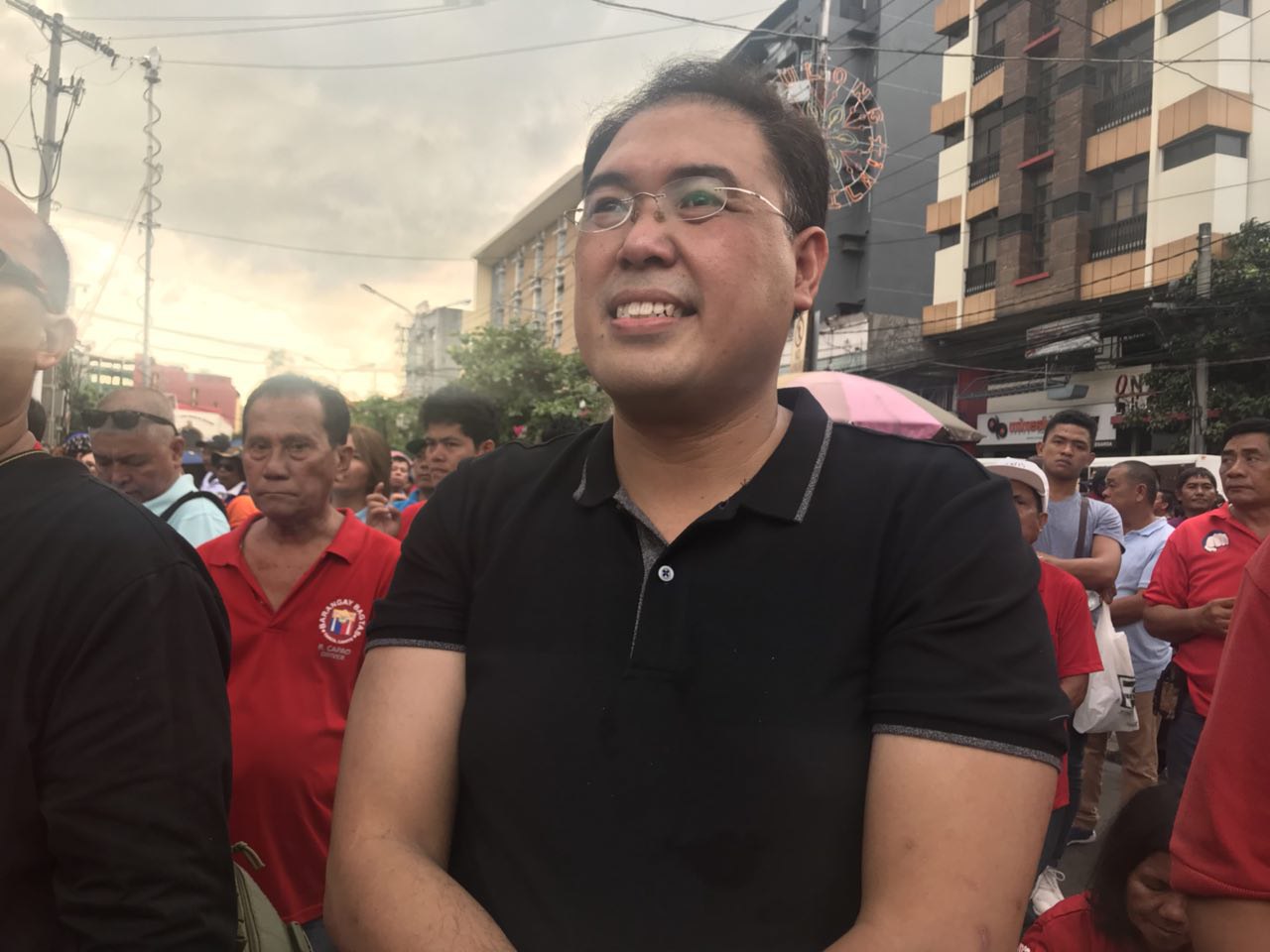 REVGOV. DILG Assistant Secretary Epimaco Densing III attends the rally in Mendiola on November 30 that calls for the declaration of a revolutionary government in transition to federalism. Photo by Rambo Talabong/Rappler 