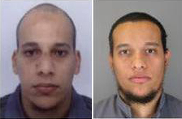 KILLED. Two undated handout pictures released by French Police in Paris early 08 January 2015 show Cherif Kouachi, 32, (L) and his brother Said Kouachi, 34, (R) suspected in connection with the shooting attack at the satirical French magazine Charlie Hebdo< headquarters in Paris, France, 07 January 2015. French police/Handout/EPA