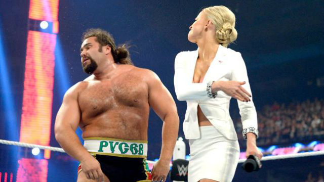 BETRAYED. Summer Rae slaps Rusev during the confrontation on Raw. Photo from WWE.com