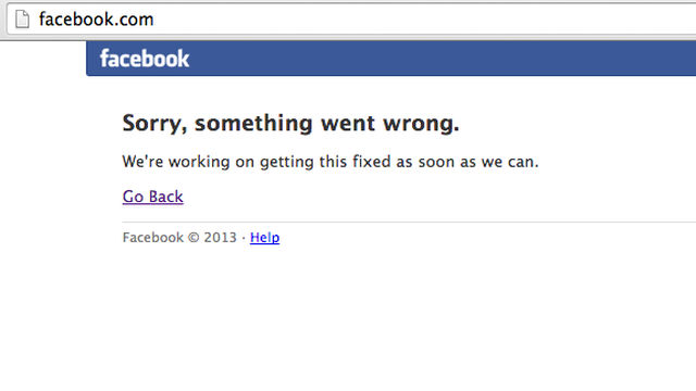 FACEBOOK DOWN. Screenshot of Facebook login page as of 4:15 pm of June 19, Philippine time.