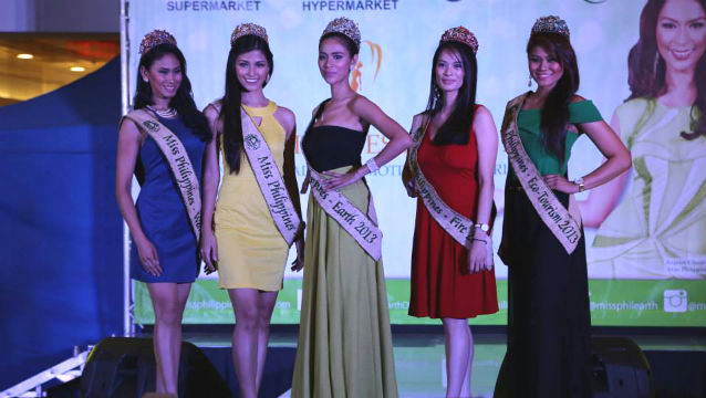 REIGNING QUEENS.(FROM L-R)Miss Philippines-Earth Water Alma Cabasal Miss Philippines-Earth Air Nancy Leonard, Miss Philippines-Earth 2013 Angelee delos Reyes, Miss Philippines-Earth Fire Athina Chia, and Miss Philippines-Earth Eco Tourism Bernadette Aguirre. Photo from the Miss Philippines-Earth's Official Facebook page