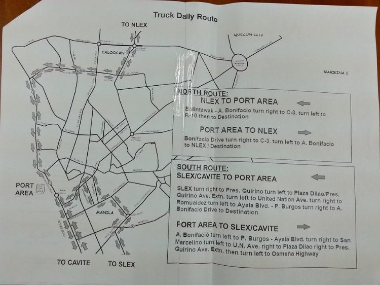 Truck Route Maps Manila Erap Lifts Manila Truck Ban For World Economic Forum