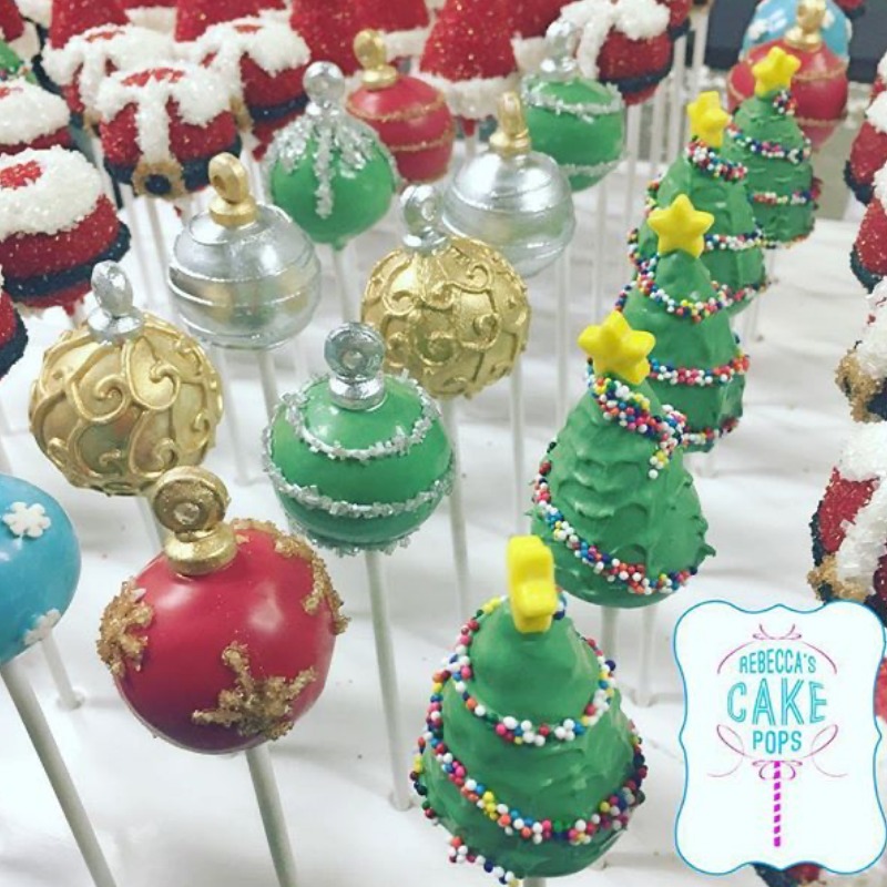 READY FOR THE HOLIDAYS. The Christmas-themed line up at Rebeccaâs Cake Pops. Photo courtesy of Leticia Labre 