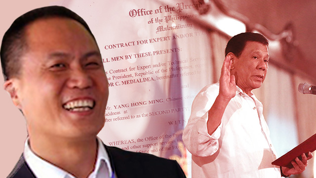 TAPPED BY PALACE. Documents show the nature of Chinese national Michael Yang's engagement with Malacañang   