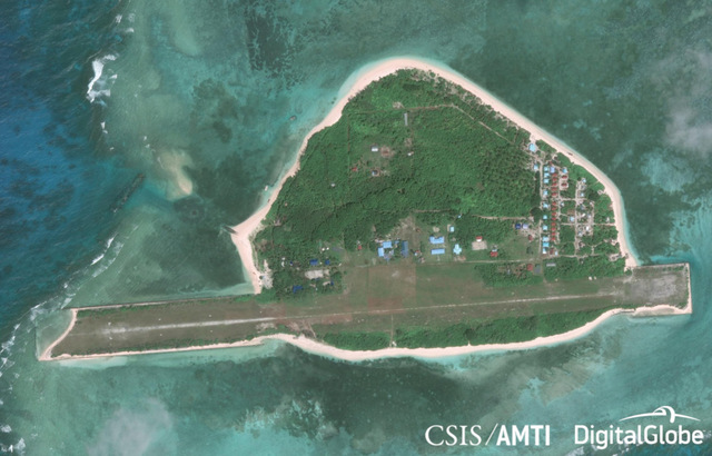 PAG-ASA REPAIRS. Pag-asa Island is the largest Philippine-administered island in the Spratlys. Photo from CSIS/AMTI/DigitalGlobe  