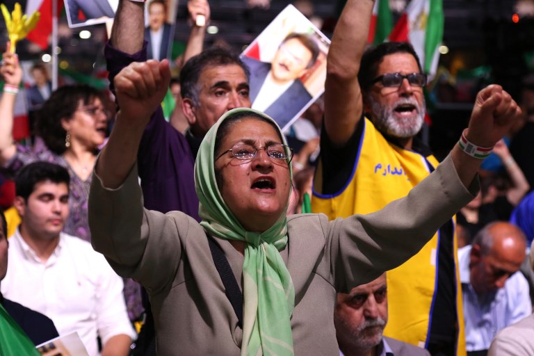 FREE IRAN 2018. People attend the "Free Iran 2018 - the Alternative" event on June 30, 2018 in Villepinte, north of Paris during the Iranian resistance national council (CNRI) annual meeting. Photo by Zakaria Abdelkafi/AFP 