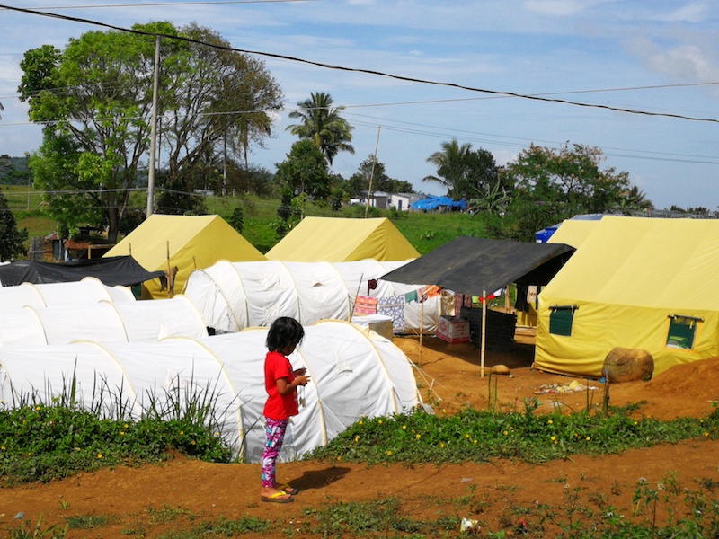 SHELTERS. Tents provide temporary homes and shelters for the community.