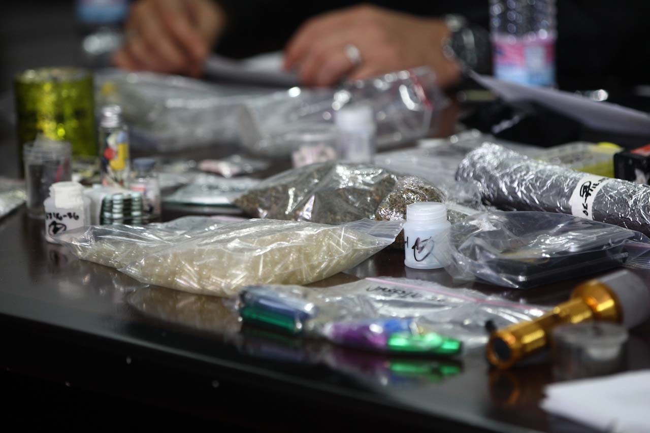 FIND PROOF. Some drugs recovered by the National Bureau of Investigation during a raid in May 2016. File photo by Ben Nabong/Rappler  