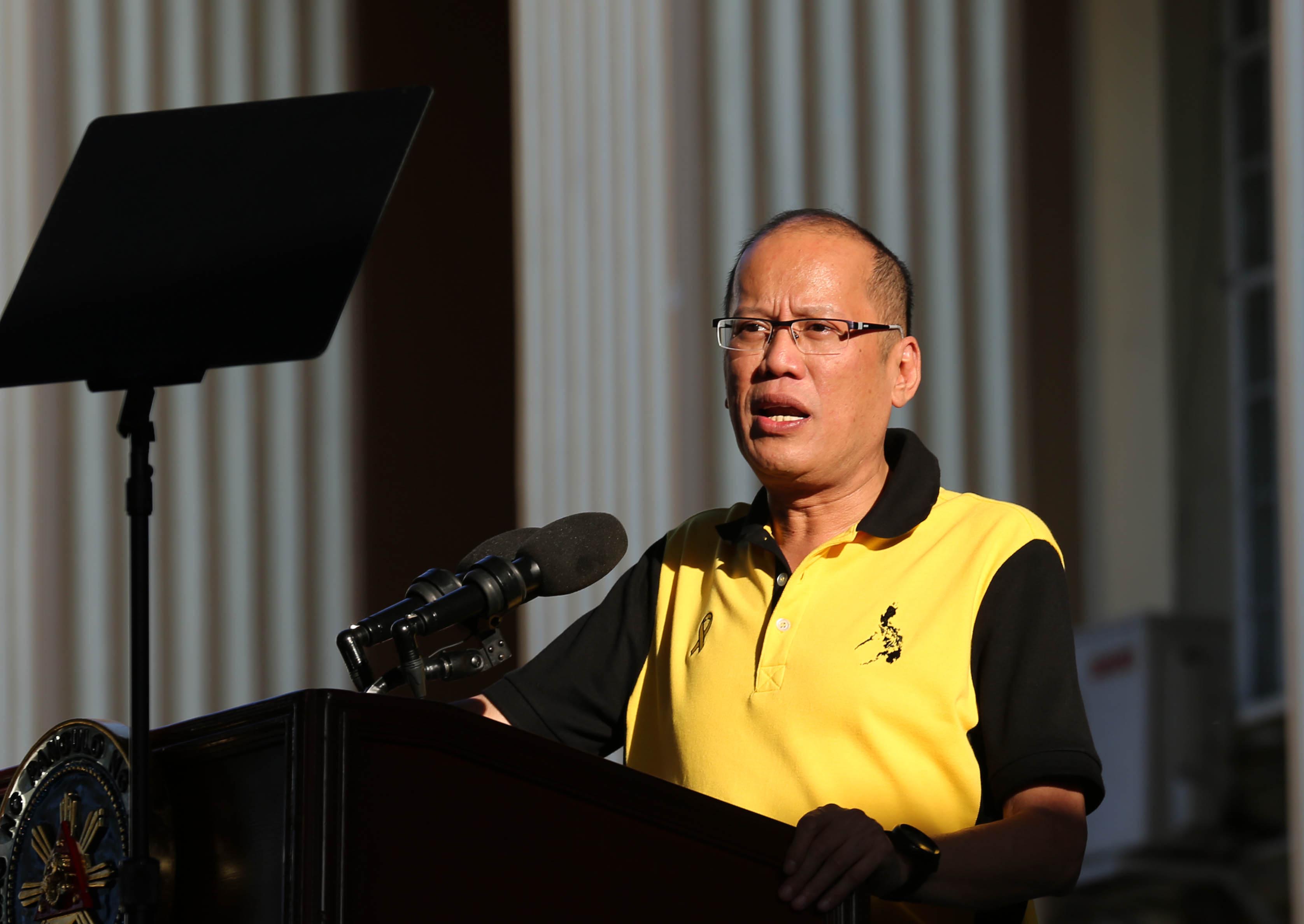 AQUINO SPEAKS. Liberal Party (LP) chairman President Benigno S. Aquino III delivers his speech during the Meeting with Local Leaders at the San Fernando City Pampangga Thursday, March 16, 2016. (Photo by Lauro Montellano Jr. /Malacanang Photo Bureau) 